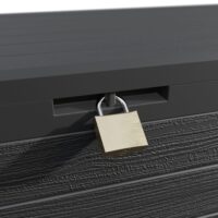 Ladă de grădină Woody 280L, aspect lemn antracit, impermeabilă