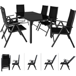 Set de scaune de grădină Bern, 7 piese, aluminiu antracit