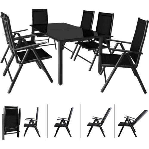 Set de scaune de grădină Bern, 7 piese, aluminiu antracit