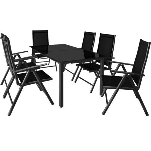 Set de scaune de grădină Bern, 7 piese, aluminiu antracit