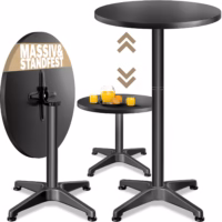 Masă verticală Ø60cm reglabilă înălțime 70/115cm pliabilă aluminiu negru