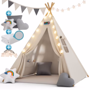 b79ba7293cf4c8cad01b24164172ba02_de-109523g3-1- Cort de joacă Teepee alb 160x130x130cm