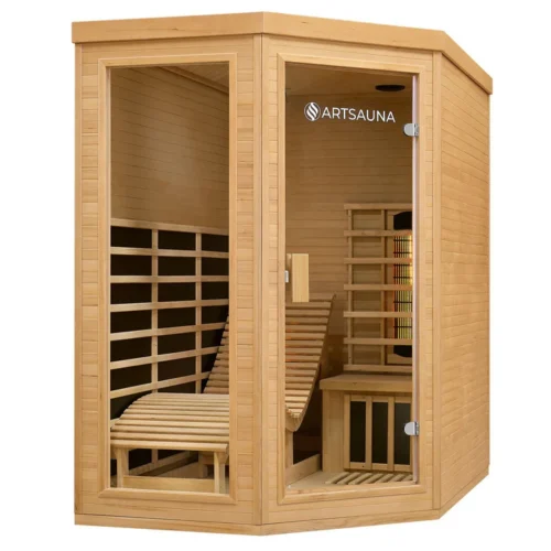 Saună cu infraroșu Kolding | Juskys | 130x190cm Sistem dublu de încălzire 190cm pentru 2 persoane