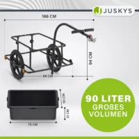 Cărucior de grădină cu cadru metalic, 90 litri
