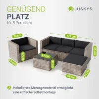 Set mobilier grădină ratan pentru 5 persoane