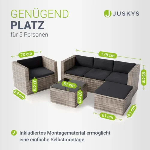 Set mobilier grădină ratan pentru 5 persoane