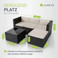 Set mobilier grădină ratan pentru 4 persoane