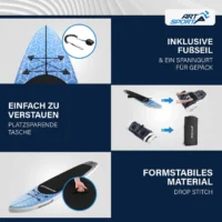 Placă paddle gonflabilă cu accesorii și geantă