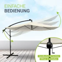 Umbrelă de grădină cu manivelă, deschidere ușoară