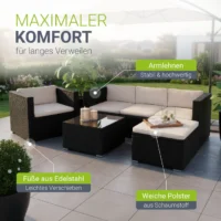 Set mobilier grădină cu colțar și măsuță