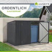 Încintă pentru containere namur 1,9 m² | juskys | Încintă metalică pentru containere cu uși mari Adăpost metalic pentru pubele în curte