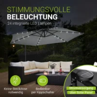 Umbrelă de grădină cu iluminare LED integrată