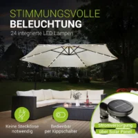 Umbrelă de grădină cu iluminare LED integrată