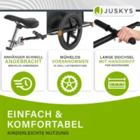 Remorcă bicicletă Juskys, roți 16 inch