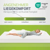 Saltea H3 confort mediu cu certificare Oeko-Tex