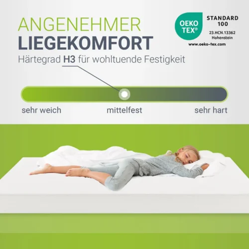 Saltea H3 confort mediu cu certificare Oeko-Tex