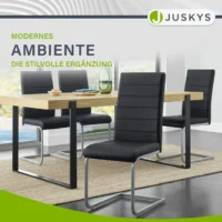 Set masă modern cu scaune negre