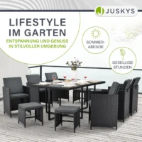 Set mobilier grădină din ratan cu masă și scaune