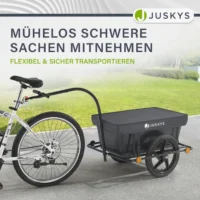 Remorcă neagră pentru bicicletă Juskys