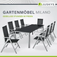 Set mobilier grădină Milano cu masă și opt scaune