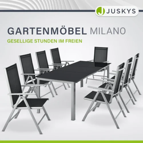 Set mobilier grădină Milano cu masă și opt scaune