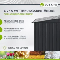 Încintă pentru containere namur 1,9 m² | juskys | Încintă metalică pentru containere cu uși mari Magazie metalică Juskys rezistentă la UV și intemperii