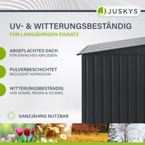 Încintă pentru containere namur 1,9 m² | juskys | Încintă metalică pentru containere cu uși mari Magazie metalică Juskys rezistentă la UV și intemperii