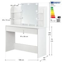 bild_181hFTtHcpVeqrd.jpg Masă de toaletă Bella cu iluminare LED | Juskys | Masă de toaletă cu oglindă și mult spațiu de depozitare