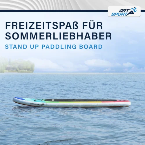 placă de stand up paddle set complet | juskys | retro love | sup gonflabil cu vâsle, geantă, lesă și accesorii