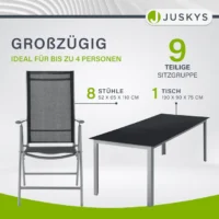 Set mobilier grădină cu 8 scaune și masă