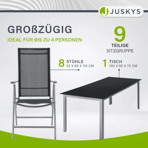 Set mobilier grădină cu 8 scaune și masă