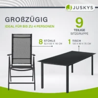 Set mobilier grădină 9 piese Juskys