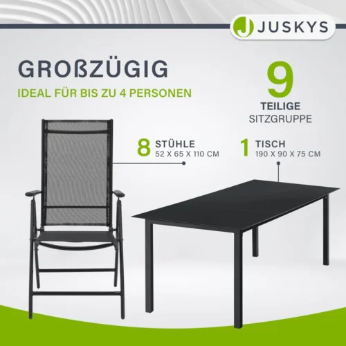 Set mobilier grădină 9 piese Juskys