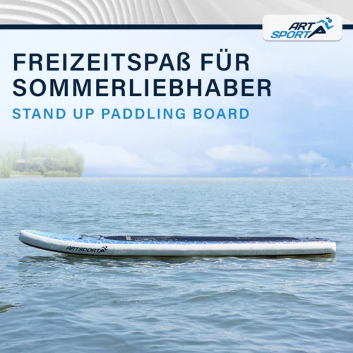 Placă stand up paddle pe lac liniștit