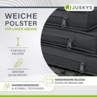 set terasa masa si fotolii din poliratan baracoa | juskys | l | set de mobilier de grădină pentru până la 8 persoane, inclusiv perne Perne gri pentru mobilier, groase 4 cm