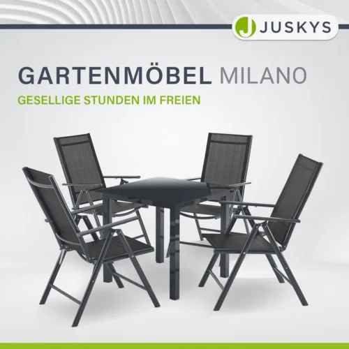 Set mobilier grădină Milano cu masă și patru scaune