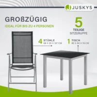 Set mobilier grădină cu masă și patru scaune