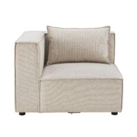 Canapea modulară Domas - Selecție de opțiuni | Juskys | Canapea de colț stânga | Material textil | Bej | Elementele individuale pot fi combinate liber și individual