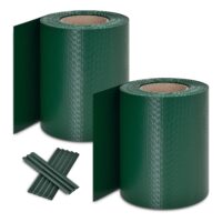 Benzi de protecție a intimității din PVC | Juskys | Verde | Pachet de 2 | Bandă de protecție a intimității din PVC 19cm x 35m pentru garduri de grădină