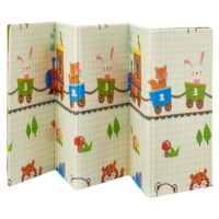 Covoraș de joacă 180 x 200 cm cu diverse motive cu animale | Juskys | Toni | Covoraș de târâre pentru bebeluși și copii mici - extra moale și ușor de curățat