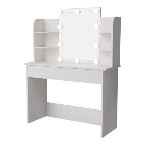 bild_1_14199637-39a9-41e7-8d9e-0c934611df8a.jpg Masă de toaletă Bella cu iluminare LED | Juskys | Masă de toaletă cu oglindă și mult spațiu de depozitare
