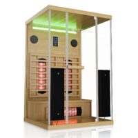 Cabină cu infraroșu Göteborg | Juskys | 2 persoane | Saună cu infraroșu cu emițătoare cu spectru complet și iluminare LED