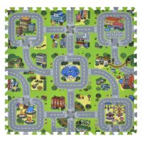Covoraș puzzle pentru bebeluși și copii | Juskys | Verde | Covoraș de joacă puzzle pentru distracție și învățare în diverse modele