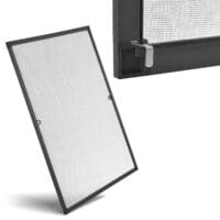 Plasă anti-insecte pentru ferestre | Juskys | Antracit | 130 x 150 cm | Protecție fiabilă împotriva insectelor cu ramă din aluminiu
