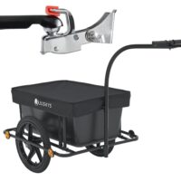 Remorcă de transport | Remorcă pentru biciclete 90 litri | Juskys | Remorcă de transport cu cuvă din plastic, anvelope pneumatice și prelată