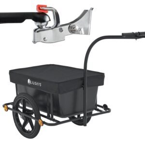 Remorcă de transport | Remorcă pentru biciclete 90 litri | Juskys | Remorcă de transport cu cuvă din plastic, anvelope pneumatice și prelată