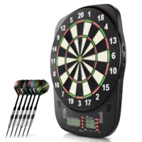 Tablă de darts electronică | Juskys | Tablă de darts electronică cu afișaj LCD, port USB-C și 18 darts
