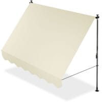 Copertină Juskys Cape Town cu prindere manuală | 250x120 cm | Bej | Parasolar reglabil pe înălțime, rezistent la UV, disponibil în 6 lățimi