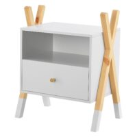 Noptieră pentru copii Jamie | Juskys | Noptieră mică cu sertar, raft și compartiment deschis