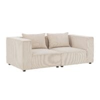 Canapea modulară Domas S - 2 locuri | Juskys | Gri închis | Material textil | Canapea modernă cu cotiere și perne